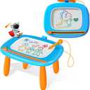 Kikidex Magnetic Drawing Board, Toddler Girl Toys for 1-2 Year Old, Doodle Board Pad Learning and Educational Toys for 1 2 3 Year Old Baby Kids Birthday Gift(Light Blue)