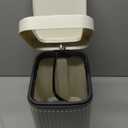 Feisco Small Trash Can with Lid,Small Bathroom Trash Can with Foot Pedal and Press Type Lid,Slim Step-On Trash Bin Wastebasket Garbage Can for Kitchen,Bathroom Office, Bedroom (White, 2.6 Gallon)