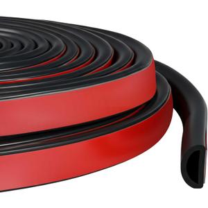 Pangda 26ft Foam Rubber D Shape Seal Strip 0.75" W x 0.38" H Self Adhesive EPDM Rubber Weather Stripping RV Slide Out Seal Heavy Duty Automotive Weather Stripping for Car Truck RV Boat Home
