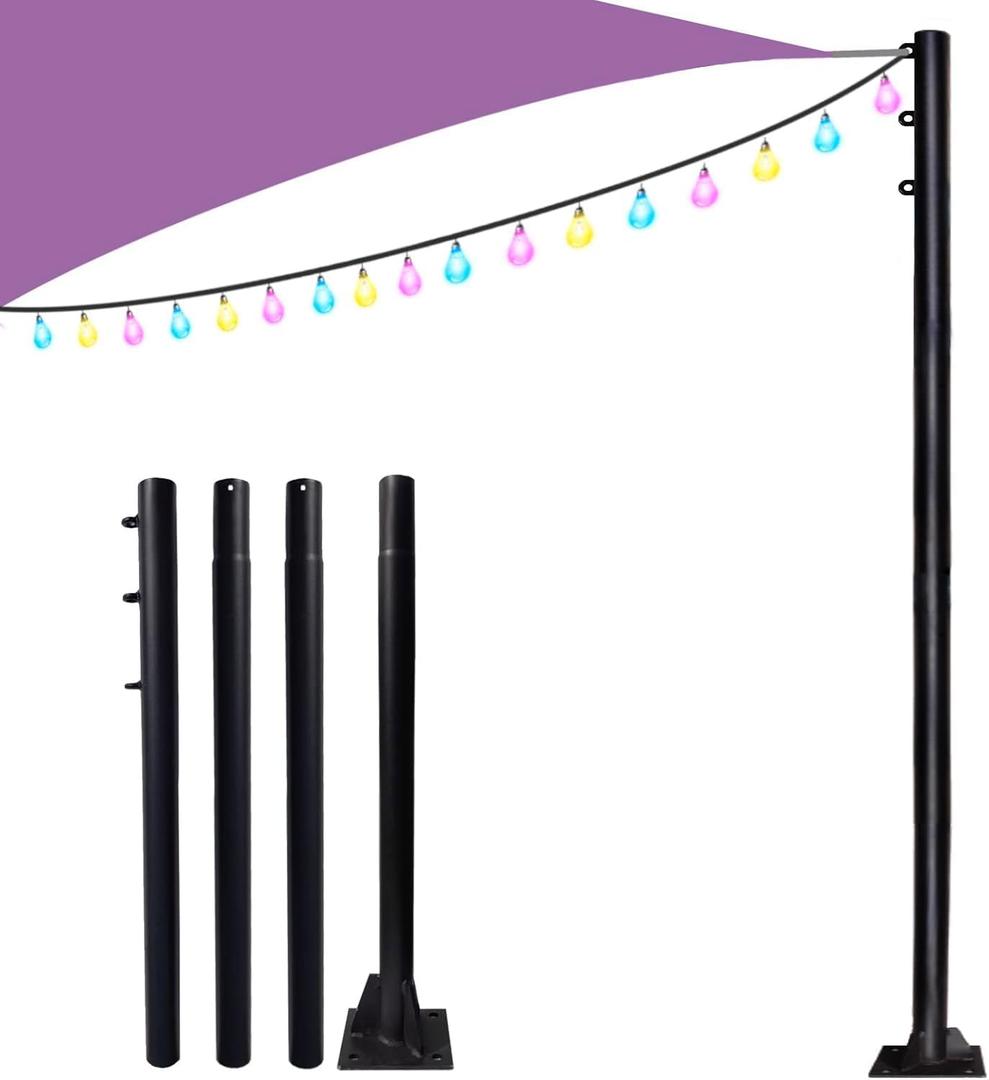Shade Sail Poles, 9.2 FT Outdoor Sun Shade Sail Pole Outdoor Heavy Duty Poles for Sun Shades Deck, Patio,Backyard(1Pack)