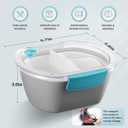 Small Salad Container for Lunch-35oz Divided Bento Box Lunch Box for Fresh Meals,Portable Salad Bowls To Go with 2-Compartment Tray Meal PrepLeak Proof Tritan Lid, Dishwasher & Microwave SafeGrey (Gray)