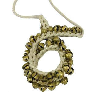 Dancing Ghungroo Kathak bells anklet white soft String pair (50 + 50) Classical Kathak Big dancing brass bells (16 NO.) anklet tied to string for classical dance