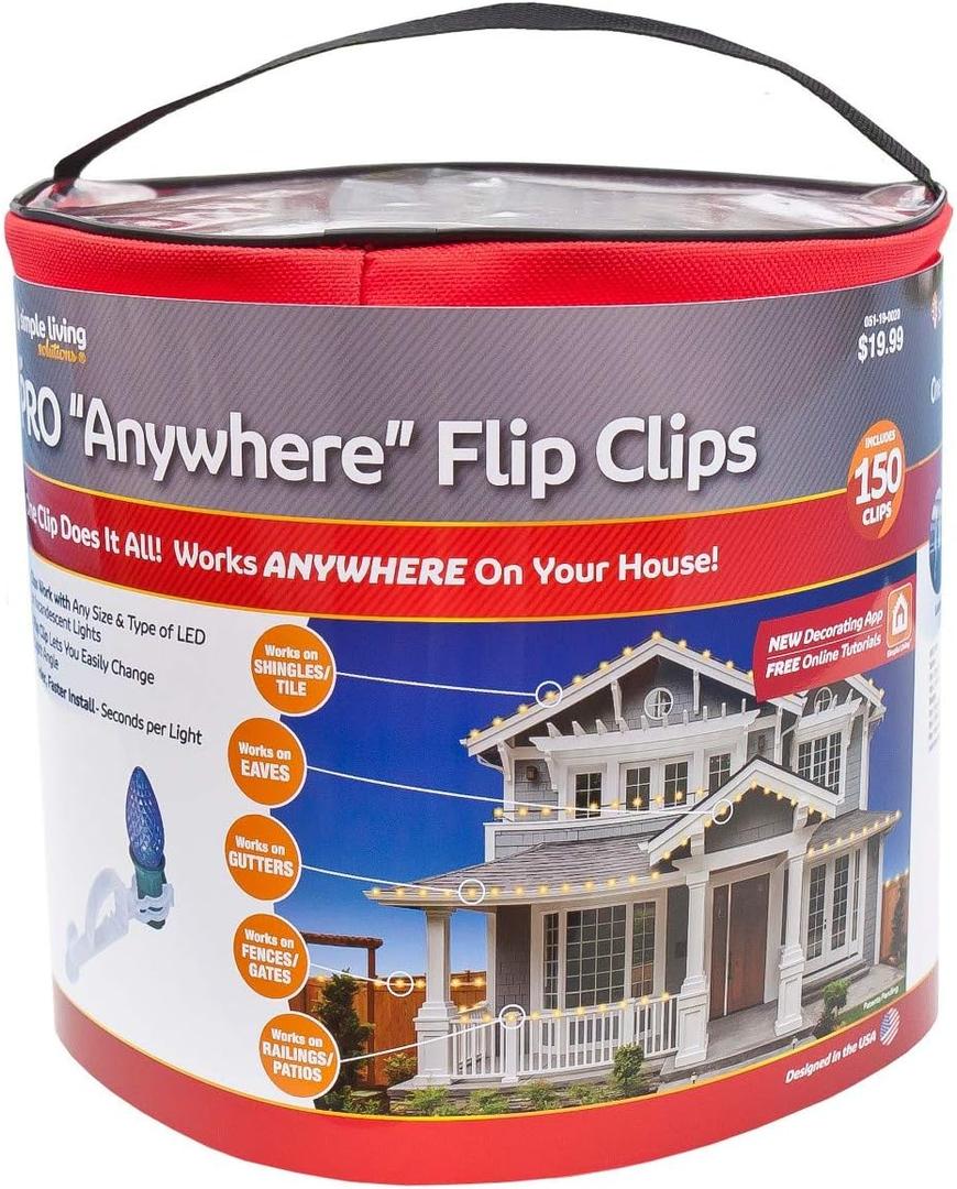150ct String Light Anywhere Flip Clips Clear