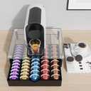 gianotter Crystal Tempered Glass Vertuo Pod Holder Drawer, Compatible with Nespresso Vertuo Capsules, Compatible with 40 Large or 60 Small Nespresso Capsule Organizer (transparent)