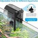 AQQA Aquarium Hang on Back Filter Whisper Fish Tank HOB Filter with Adjustable Flow, Multi-Stage Filtration with Surface Skimmer & Sponge Guard for Small Fish Tanks 10-30 Gallon (5W, 106GPH)