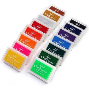 Lsushine Craft Ink Pad Stamps Partner DIY Color,15 Color Craft Ink Pad for Stamps, Paper, Wood Fabric (Pack of 15)