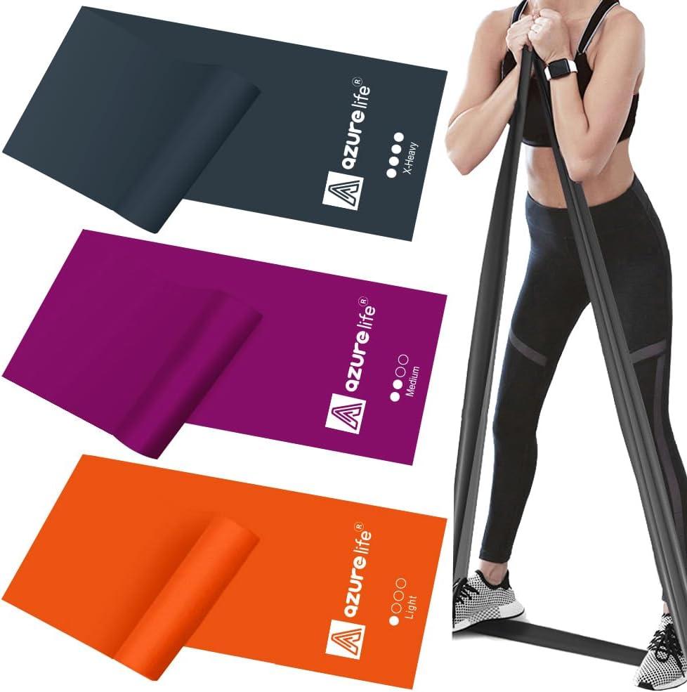 Resistance Bands,Professional Long Non-Latex Elastic Stretch Bands,Exercise Bands for Physical Therapy, Yoga, Pilates, Rehab, at-Home or The Gym Workouts, Strength Training (5-FT, Orange, Pink, Gray)
