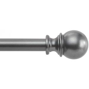 YAJUXIU 1 Inch Grey Curtain Rods for Windows 36 to 72 Inch - Adjustable Drapery Rods with Exquisite Finial for Living Room, Bedroom, Kitchen, Outdoor Patio (Grey,32-72")
