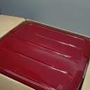 IRIS USA 33 Qt. Holiday Wreath Storage Container Box with Lid, 3-pack, Stackable Under Bed Storage Organizer Bin with Latching Buckles for 20" Wreaths Festive Holiday Decorations Garlands, Clear/Red