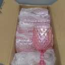 CHICERA 20 Pcs Pink Plastic Wine Glasses,Plastic Goblets for Parties, High-capacity Design,Sturdy and Durable Wine Glasses Can be Used for Weddings, Everyday Fun Parties and More!