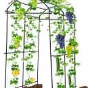 Garden Arch Trellis for Climbing Plants Outdoor, Garden Arch Trellis Support for Vegetable Pea Fruit Vine, PE Coated Trellis Archway Yard/Garden Outdoor Arch Tunnel Trellis 7 FT Tall