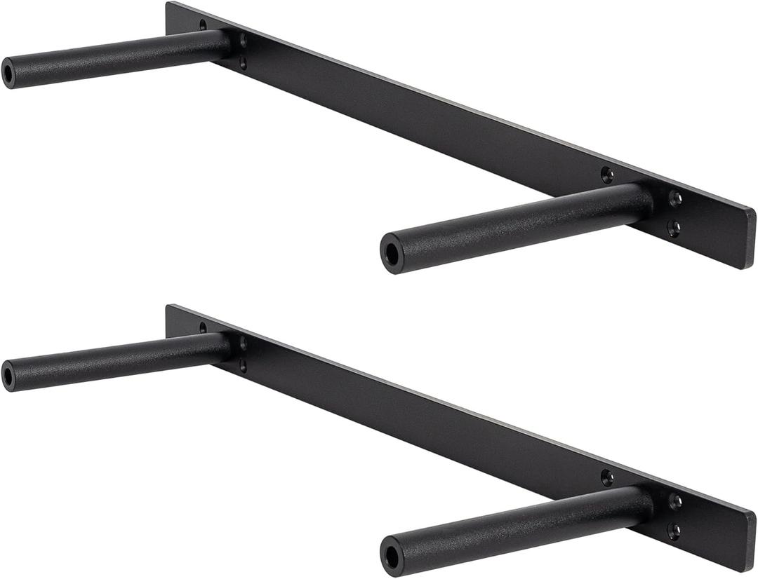 Floating Shelf Bracket ,Hidden Shelf Brackets (2 Pcs Additional Brackets 22 Inch --NO Kits), Matte Black