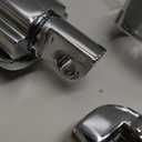 FOVPLUE 1.25" Highway Footpegs,Short Angled Adjustable Highway Pegs w/Mounts for Harley Touring Street Glide Electra Glide Road King Softail CVO Dyna Trike Sportster w/1-1/4" Engine Guard,Chrome#1