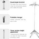 Garment Steamer Rack with Ironing Gloves for Clothes, Foldable Garment & Clothes Drying Rack,Graduation Gown Display Stand, Garment Hanger Drying Rack for Including Ironing Gloves (Grey)