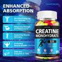2 x Creatine Monohydrate Gummies - Clean Creatine for Women Men for Muscle Strength, Improving Endurance & Post Workout Recovery - Creatine Supplement Mixed Fruit Flavors (160 Gummies) (EXP 03/18/27)