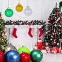 Inflatable Christmas Ornament Ball - 18" or 25" Indoor/Outdoor Holiday Decorations - Reusable and Storage Friendly (Green, 25)