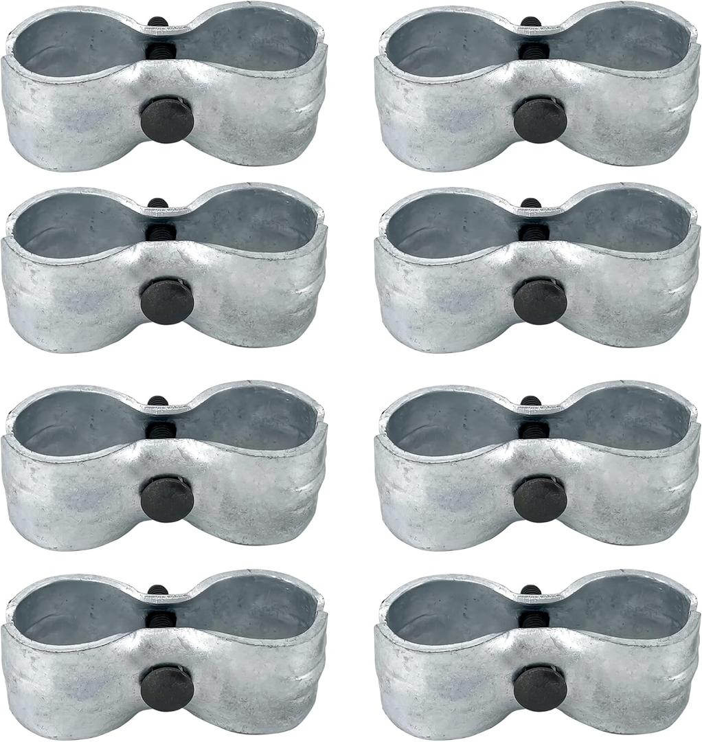 HITTITE 8 Set Dog Kennel Panel Clamps, Chain Link Fence Panel Clamps for Round Pipe Panel Frame Size is 1-5/8"/42mm Diameter, Saddle Clamps for Dog Kennels & Chain Link Fence.