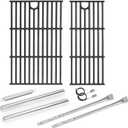 Hisencn Grill Replacement for Charbroil Performance 2 Burner 463630021, 463660021, 463660421, 463655621 Gas Grill, 15.5 Heat Plate, 15.3 Burner & 17 Inch Grill Grids Kit for Char-Broil
