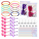 Geiserailie 48 Pcs Popular Singer Party Favors Era Friendship Gifts Set, Beaded Bracelets Sunglasses Keychain for Birthday(Vibrant Colors)