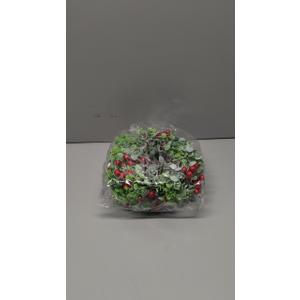 8 Pieces 9" Mini Christmas Wreaths for Kitchen Cabinet Small Christmas Candle Rings Eucalyptus Wreath Pillar Candle Rings Table Centerpieces Hanging Garlands for Front Door Window Decor (Red Berry)