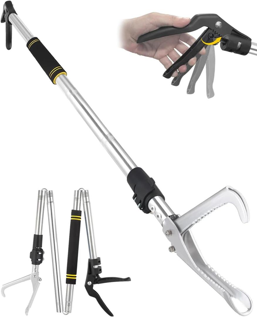 69 Inch Long Snake Tongs, Stainless Steel Snake Grabber Tool, Professional Snake Catcher for Safe Reptile Handling
