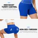 Runhit Women's Workout Biker Shorts - 3"/5"/8" High Waisted Tummy Control Spandex Booty Shorts for Volleyball Gym Yoga Dance (Blue, S)