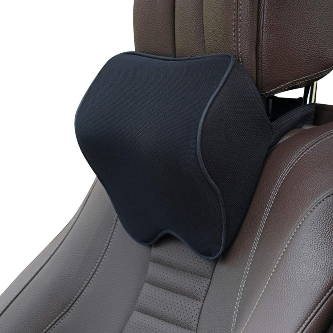 Car Seat Neck Pillow, Headrest Cushion Relieve Neck Pain for & Muscle Tension,100% Memory Foam Neck Support Head Pillow for Ergonomic Design (Black)