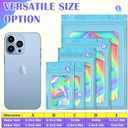 300 Pcs Mylar Bags, Smell Proof Bags Foil Pouch, Holographic Resealable Bags for Small Business, Candy Sample Jewelry Bag Sealable Packaging for Party Favor Food Storage (5.5x7.9in-Blue)