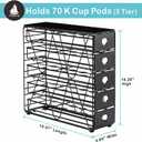 FlagShip K Cup Organizer for Keurig Pod Drawer Large Mullti Tier Coffee Pod Holder(70 Pods Capacity)