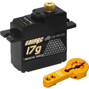 GOUPRC 17G Micro Digital Servo of Metal Gear with 25T Servo Arm for 1/14 1/16 RC Crawler Car Upgrade Servo Parts Model Boat Airplane Robot