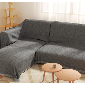 Oversized L-Shaped Covers for Couches L Shaped Couch Cover Blanket 2 Piece Sectional Couch Covers L Shape Sofa Covers Washable L Shape Deep Grey 71"x118"& 91"x134"