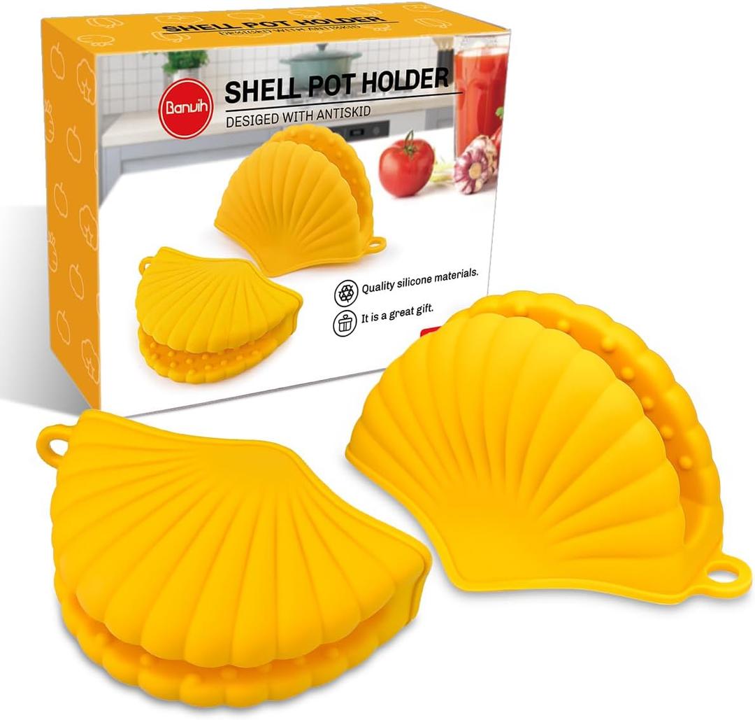 Silicone Shell Pot Holders - Valentines Day Gifts for Her,Cute Kitchen Gadgets Birthday Gifts for Women
