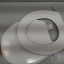 Mayfair Linden Slow Close Toilet Seat, Non Slip Heavy Duty Wood, Easy Install, Round, White