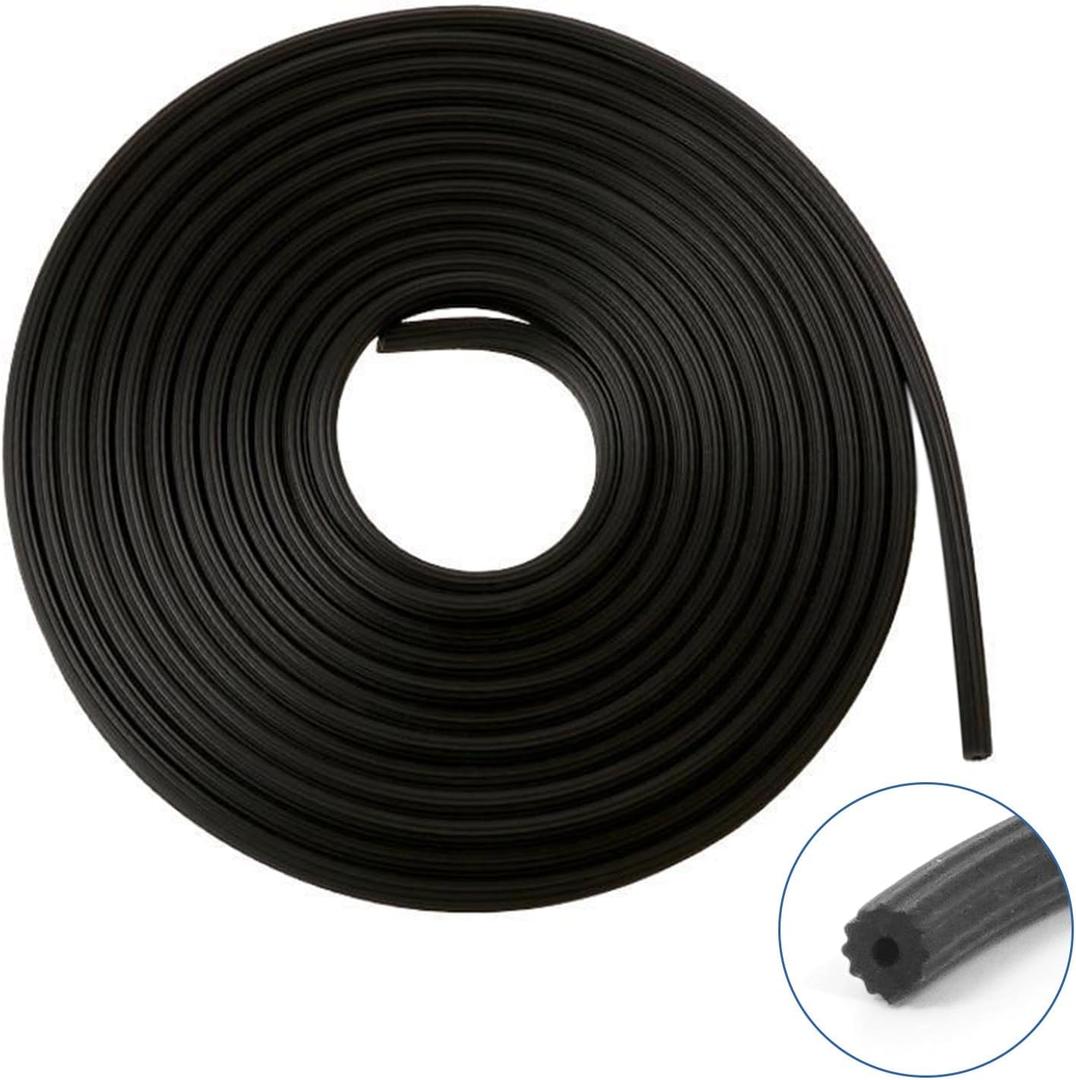 Window Screen Spline, 0.16" x 25' Replacement Round Black Window Screen Retainer Spline, for Window Door Screen Install and Repair(0.16")