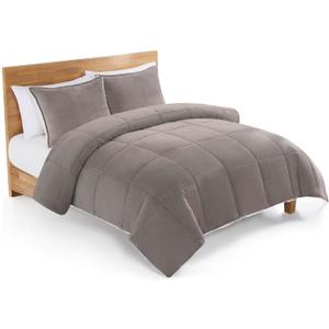 UGG Blissful Full/Queen Comforter Set with 2 Pillow Shams Reversible White Comforter Plush Fluffy Warm Bed Set Premium Down Alternative Bedding for College Dorm Essentials, Full/Queen, Seal Gray (Grey)