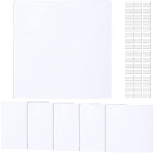 Sosation 5 Pcs Square Plastic Flat Blank Plate Wall Hole Cover Ceiling Cover Plate with 48 Pcs Double Faced Adhesive Tape for Ceilings or Wall(7 Inch)