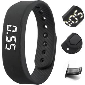 Vibrating Alarm Wristband for Heavy Sleepers, 40-Day Battery Life, Waterproof Silent Shock Watch with USB Charging, Silent Vibration Alarm Clock for Students, Sports, Won‘t Wake Your Partner (Black)