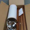 LEPOWER Wood Tripod Floor Lamp, Mid Century Standing Lamp, Modern Design Studying Light for Living Room, Bedroom, Study Room and Office, Flaxen Linen Shade with E26 Base Brown