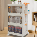 3 Tiers Foldable Storage Cabinet Movable Storage Box Collapsible Storage Bins US