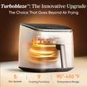 Cosori 9-in-1 TurboBlaze Air Fryer 6 Qt, Smart Control, 90450F, Shake Reminders, Precise Heating for Even Results, Air Fry, Roast, Bake, Broil, Dry, Frozen, Proof, Reheat, Keep Warm, 120V, Cream