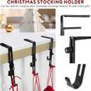 Christmas Stocking Stand, Suitable for Mantel - Adjustable Fireplace Wreath Hook - Metal Christmas Stocking Wreath Hook, Suitable for Christmas Home Party Decoration