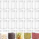 20 Pack 4oz Clear Plastic Jars with Lids,115ml Wide-Mouth Refillable Storage Containers,Empty Round Containers for Candy,Beads,Lotion,Slime Making and Food Storage