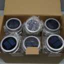 GIGALUMI Hanging Mason Jar Solar Lights, 6 Pack 30 Led Hanging Solar Lanterns Outdoor Waterproof, Hangers and Jars Included, Outdoor Decor for Balcony, Garden, Patio, Yard, Wedding