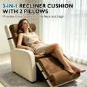 5-in-1 Recliner Egg Crate Foam Seat Cushion with 27'' High Back,Footrest and 2 Adjustable Half Moon Pillows, Non-Slip Recliner Pads with Velvet Cover for Elderly, Brown