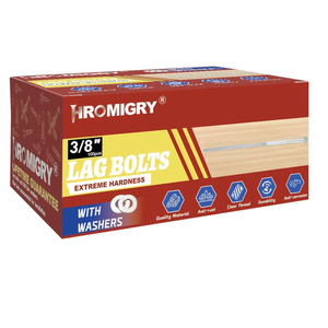 3/8" x 4" Lag Bolts (100 PCS) 3/8 inch Lag Screws for Wood, Heavy Duty Hex Head with Washers, Zinc Plated