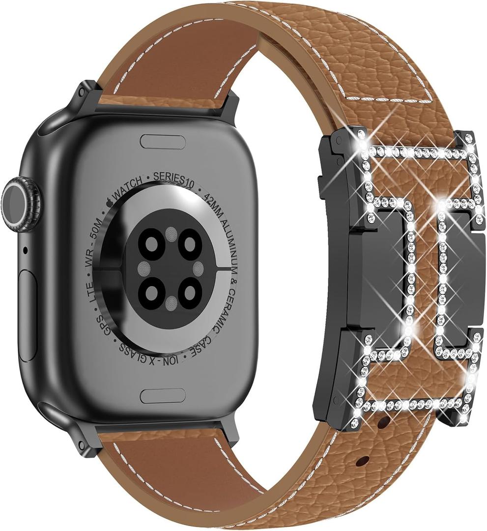 Leather Magnetic Watch Band Compatible with Apple Watch Bands for Women