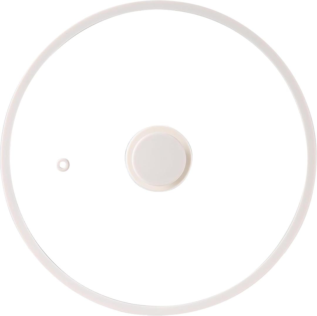 CAROTE 10" Silicone Lid for Pots, Pans and Skillets, Pot Lid With Heat Resistant Silicone Rim and Tempered Glass, White