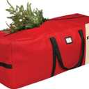 9 Foot Christmas Tree Storage Bag, Extra Large Artificial Tree Storage Container, Tree Holder Bag, Wear-Resistant 600D Oxford Fabric, Lightweight, Reinforced Thick Handles, Card Slot (Red)