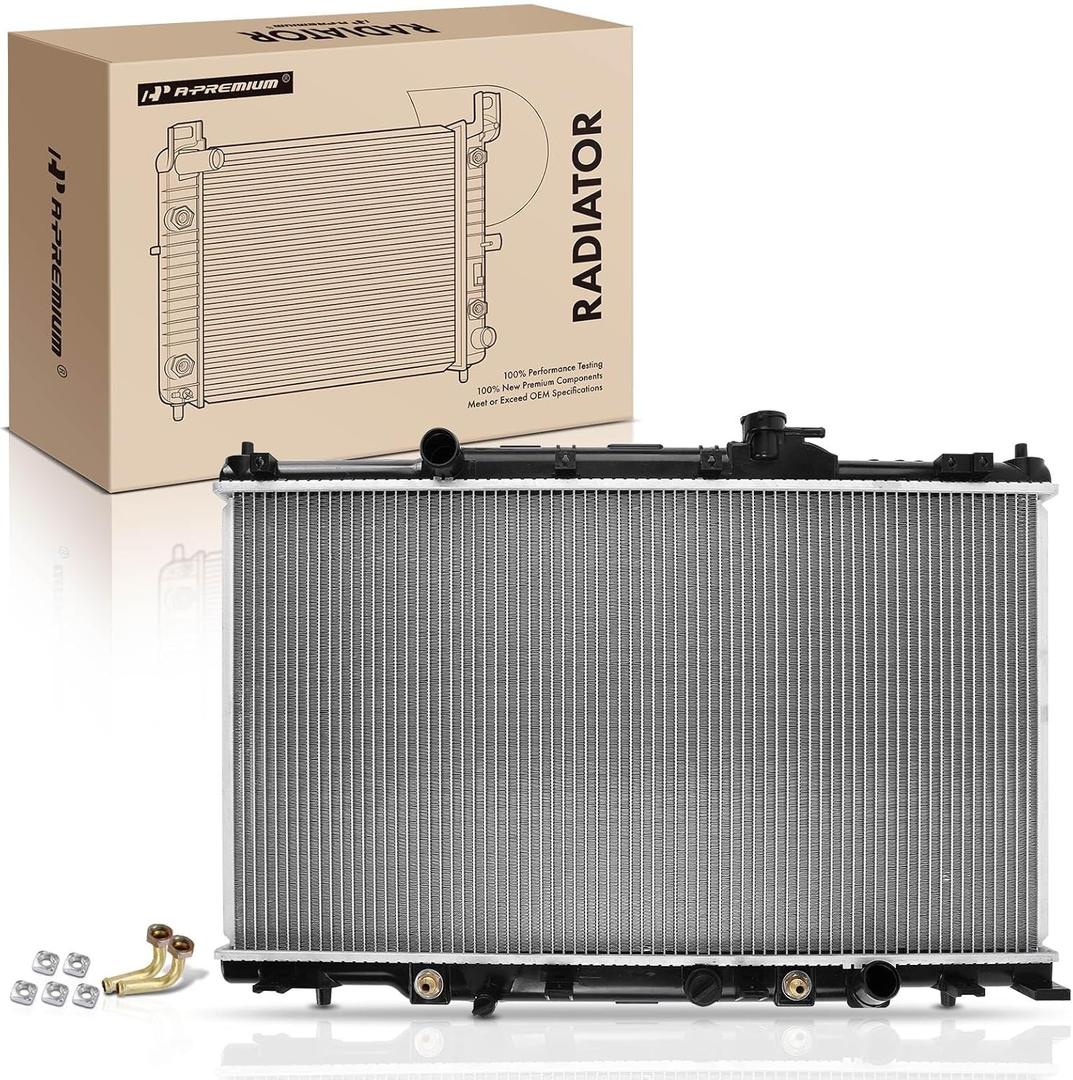 A-Premium Engine Coolant Radiator with Transmission Oil Cooler Compatible with Honda CR-V CRV 2002-2006 L4 2.4L, Automatic Transmission, Replace# 19010PPAA51