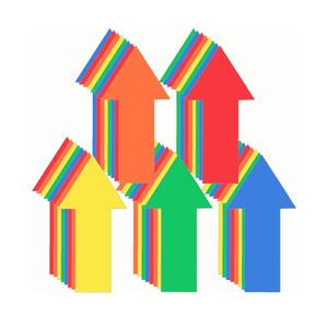 40 Pieces 8 Inch Arrow Sticker,Removable Adhesive Directional Sign Floor Decal Waterproof Arrow Marking Safe Road Instructions Sticker(Dark Blue, Green, Red, Orange, Yellow)